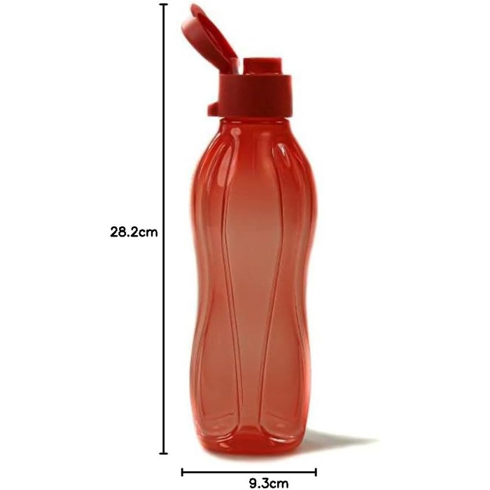 Tupperware To Go Eco 1000ml Eco Easy Flip Top Drinking Bottle EcoEasy XL 1 Liter (Pastel Orange)