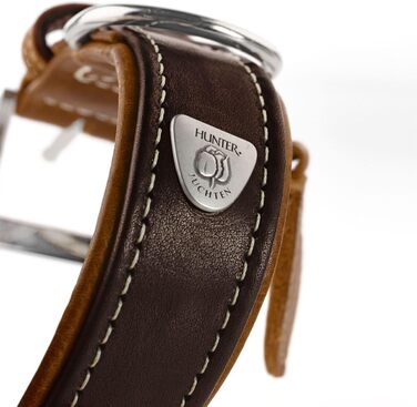 Нашийник для собак Hunter Tara, шкіряний, юхтеншпілер, міцний, стійкий до погодних умов, розмір M, темно-коричневий/cognac