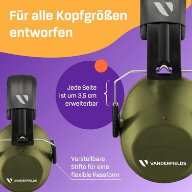 Навушники захисні Vanderfields Premium - шумопоглинання 33.2 dB - для дорослих та підлітків - рожевий (армійний зелений, 2 шт.)