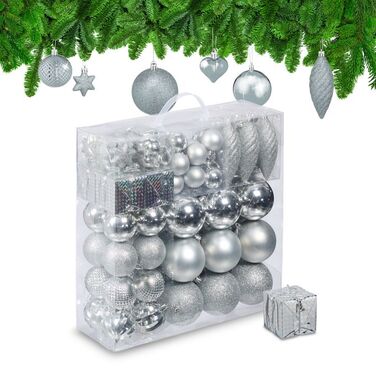 Relaxdays Set of 110 Christmas Baubles