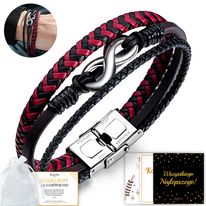 Чоловічий шкіряний браслет 