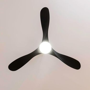 Стельовий вентилятор Cecotec EnergySilence Aero 5200 Black Design з LED підсвіткою та пультом ДУ, 40 Вт, 52 дюйми, дерев'яне оздоблення Stone Pro