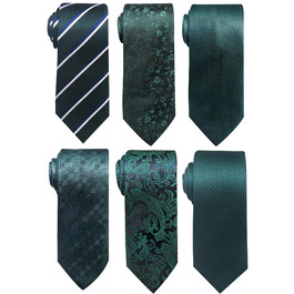 Набір краваток для чоловіків, ткані, жакард, 6 шт. (зелені)