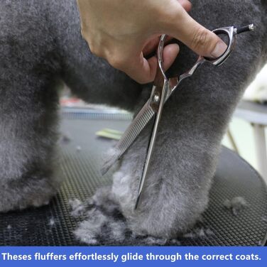 Ножиці для грумінгу собак та котів HASHIMOTO, 33 зубці, 7.0 дюймів, 65% розрідження, легкі. Ідеально для професійного грумінгу та домашнього догляду за тваринами.