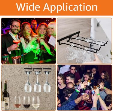 Тримачі для келихів WOPPLXY (6 шт.) - чорні, металеві, 30 см, для ресторану, бару, кухні