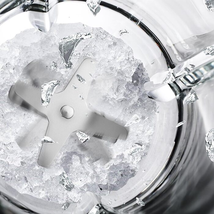 Блендер TurboTronic 1200W з скляною чашею 1,5л, з функцією Ice Crush, срібний, для приготування смузі