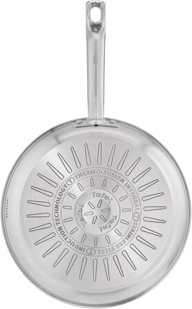 Сковорода Tefal Virtuoso Edelstahl 24 см з антипригарним покриттям Titanium Pro, індукційна, з індикатором нагріву Thermo-Signal, для всіх типів плит