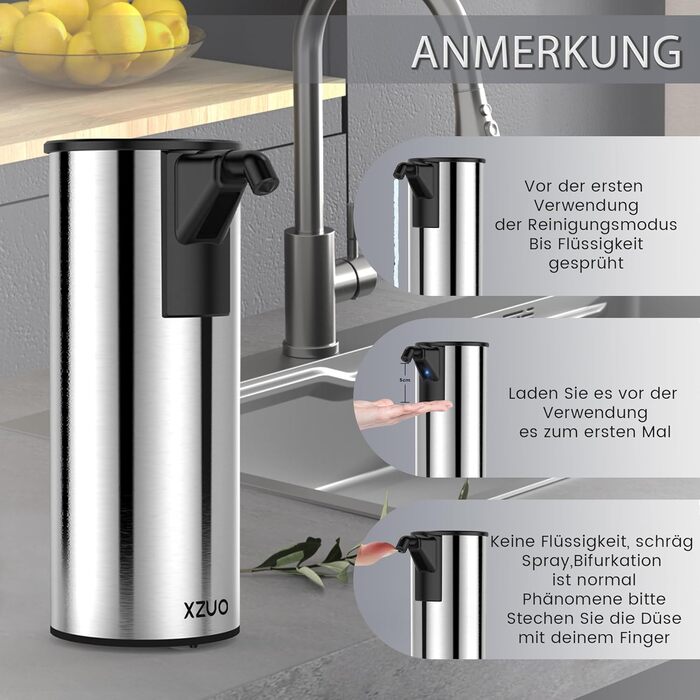 Автоматичний безконтактний диспенсер для мила з 4 рівнями налаштування, 400 мл, електричний, на батарейках, для встановлення на стільницю, з інфрачервоним сенсором (Бронза) (Батарейки)