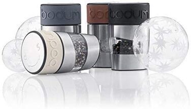 Bodum TWIN млин для солі та перцю, керамічний механізм, силіконова ручка, 12 см, чорний