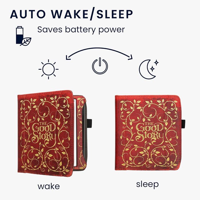 Чохол-книжка kwmobile для Pocketbook Era/Era Color з кишенею та лямкою - зображення читаючої жінки, чорно-бежевий