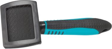 Щітка TRIXIE для собак з м'якою щетиною (метал) - для довгої, короткої та кучерявої шерсті, чорно-синя, 7 x 16 см