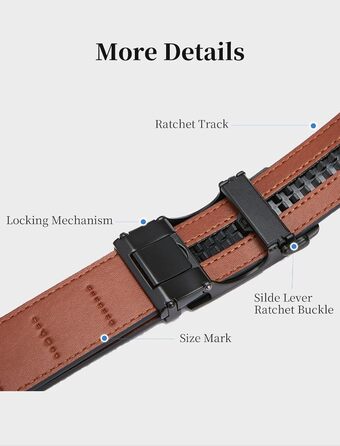 Чоловічий шкіряний ремінь на пряжці, 3,5 см, регульований, для джинсів, комфортна посадка (28-34W, чорний)