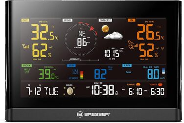 Метеостанція Bresser WLAN Comfort з 7-в-1 професійним датчиком та кольоровим дисплеєм, чорна