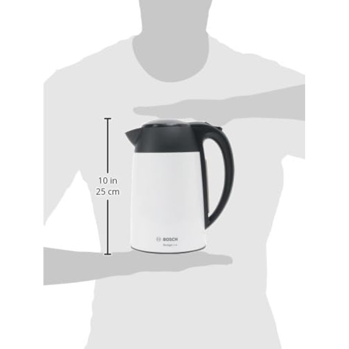 Електричний чайник Bosch DesignLine TWK3P424, 1.7 л, 2400 Вт, червоний (білий), бездротовий, з індикатором рівня води та захистом від перегріву