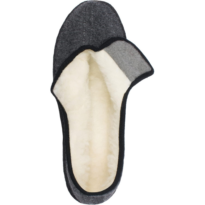 Чоловічі фетрові домашні тапочки Schawos 6064, теплі, з вовняним утеплювачем, неслизькі, на липучці, 41 EU, темно-сірі