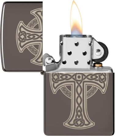 Запальничка Zippo з лазерним гравіюванням, кельтський хрест, чорна