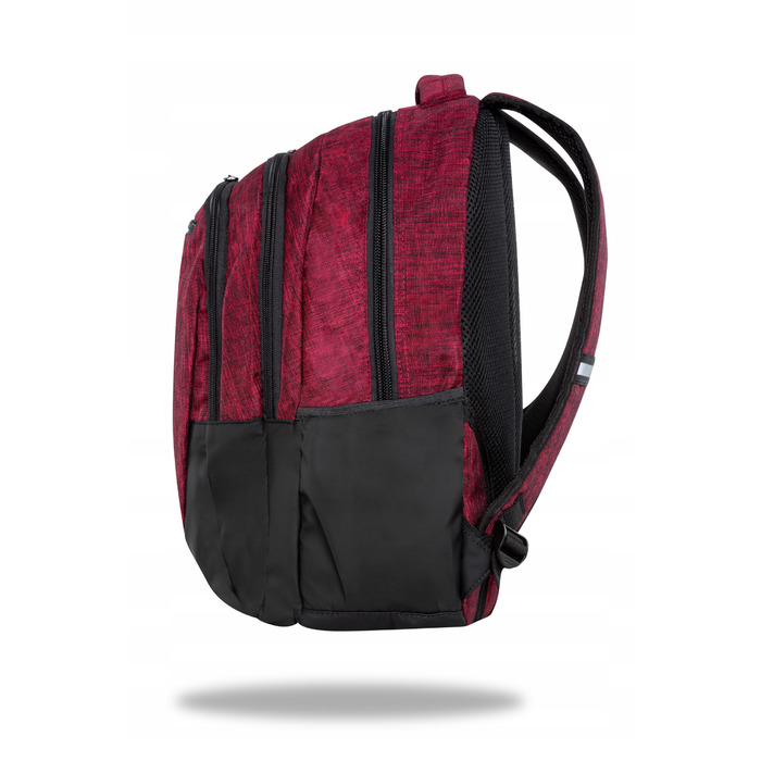 Багатовідсіковий шкільний рюкзак CoolPack, чорний з червоним, 27 л