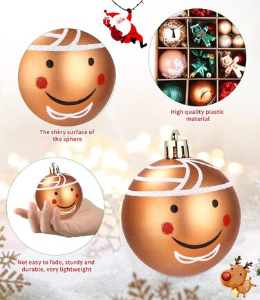 Набір прикрас для ялинки на Новий Рік: 42 штуки, кульки, червоний, зелений, золотий | Ялинкові прикраси