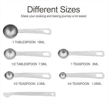 Smithcraft Measuring Cup Set, 7 Pieces, 18/8 Stainless Steel, Silver, Measuring Cups, for Dry and Liquid Ingredients, Metric and US Measurements, Engraved, 240 ml, 9 pieces