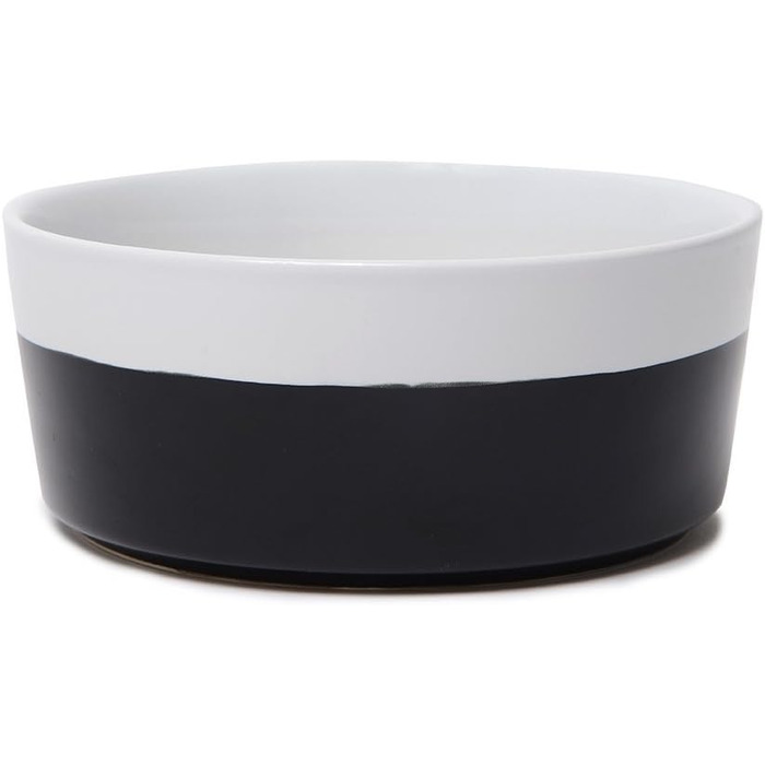 Миска для собак Waggo Dipper Ceramic - велика, чорна, середнього розміру, для всіх порід, міцна, миється в посудомийній машині