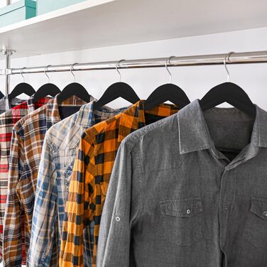 Набір вішалок для одягу Utopia Home 20 шт. з перекладиною для штанів та плечима, чорний