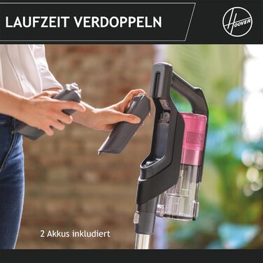 Бездротовий акумуляторний пилосос Hoover HF9 Home I 2 шт. акумулятори, до 240 м² та 60 хв роботи, потужний, бездротовий, без мішка, з LED-підсвічуванням та антизаплутувальною насадкою для будь-яких поверхонь