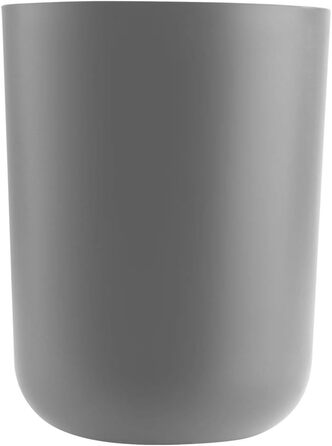 Комплект аксесуарів для ванної кімнати на 6 предметів: дозатор для мила, мильниця, тримач для зубних щіток, стакан для ополіскування, тримач для унітазу, сміттєвий бак (сірий)