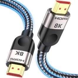 HDMI 2.1 кабель Southlight 5 метрів (8K@60Hz, 4K@120Hz, 48Gbps) – Ultra High Speed, eARC, HDCP 2.2/2.3, DTS:X, Dolby Atmos, сумісний з Soundbar, PS2, PS5, Xbox, Roku TV, сірий
