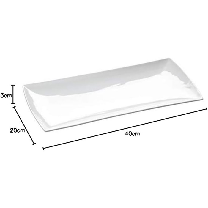Maxwell & Williams JX250037 Platte, rectangular, 40 x 20 cm – White Porcelain – East meets West Collection – in Gift Box