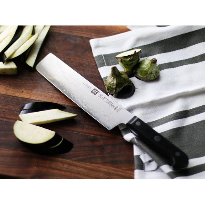 Ніж Nakiri ZWILLING Gourmet 17 см, нержавіюча сталь, пластикове руків'я, чорний, Німеччина