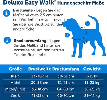 Нашийник для собак PetSafe Easy Walk Deluxe, без обмеження тяги, середній/великий, океаново-блакитний/чорний, з повідком 1.8 м