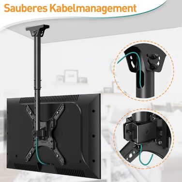 ELIVED Adjustable TV Wall Mount for 24-65 Inch Flat & Curved TVs - VESA 400x400, 45kg Capacity