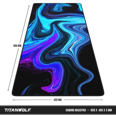 Кімочок для миші CSL Titanwolf XXL 900x400mm - синій, покращена точність та швидкість