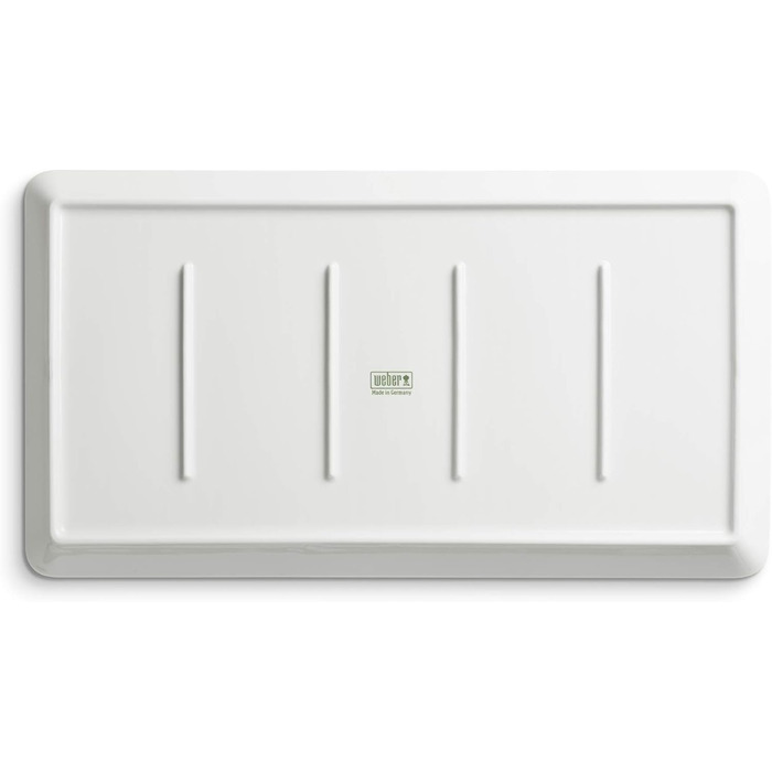 Weber Porcelain Serving Platter (40 x 22cm), made of extremely durable, scratch-resistant hard porcelain, perfect for outdoor use, extra reinforced bottom, dishwasher-safe - White (17884)
