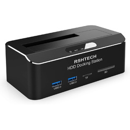 Док-станція для жорстких дисків RSHTECH з двома відсіками, USB 3.0, алюміній, підтримка 2.5/3.5