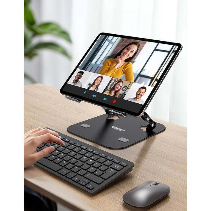 Підставка для ноутбука TECKNET, регульована по висоті, ергономічна, складна, портативна, з вентиляцією, сумісна з ноутбуками та планшетами 11-17.3 дюймів (чорна)