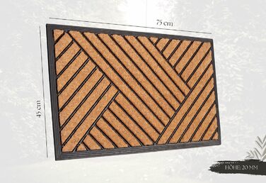Килимок для входу Hanse Home кокосовий з гумовою основою 45x75 см для дому та вулиці