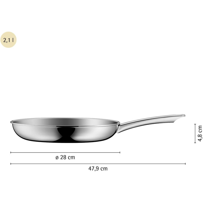 Сковорода WMF Profi Resist індукційна 24 см, нержавіюча сталь, антипригарне покриття, для всіх типів плит, жароміцна
