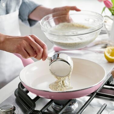 Набір сковорідок GreenPan Rio, рожевий (3 шт.), діаметр 17.8, 24.1, 27.9 см, антипригарне покриття Ceramic, без PFAS, для плити та духовки