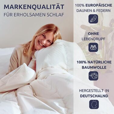 Clemens Firm Feather Head Pillow 80x80 cm - Supportive Feather Head Pillow Feathers 85% & Down 15%, Feather Pillow Down Head Pillow - Head Pillow for Back & Side Sleepers Firm 80 x 80 cm
