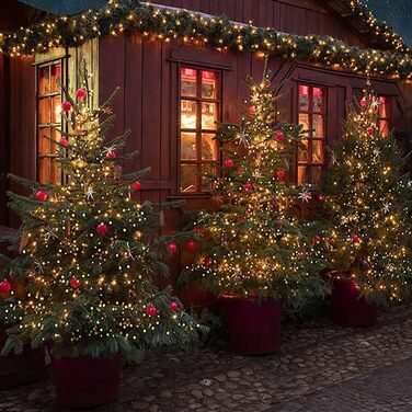 LED гірлянда на батарейках для дому та вулиці, 100 LED, з пультом, таймером, IP65, 25м, тепле світло