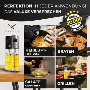 Розпилювач олії VALUXE® Оригінал - Преміум нержавіюча сталь та скло, точний дозатор для кухні, блакитний