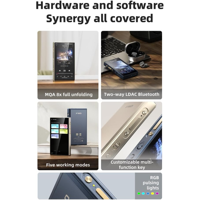 FiiO M21: Hi-Res аудіоплеєр на Android 13 (Snapdragon 680, 4x DAC CS43198, Bluetooth LDAC, чорний)