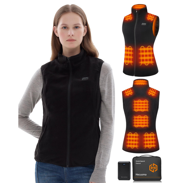 Електрична гріюча жилетка для жінок з Powerbank 16000mAh 7.4V - тепла жилетка для сноубордингу, катання на моториках та активного відпочинку