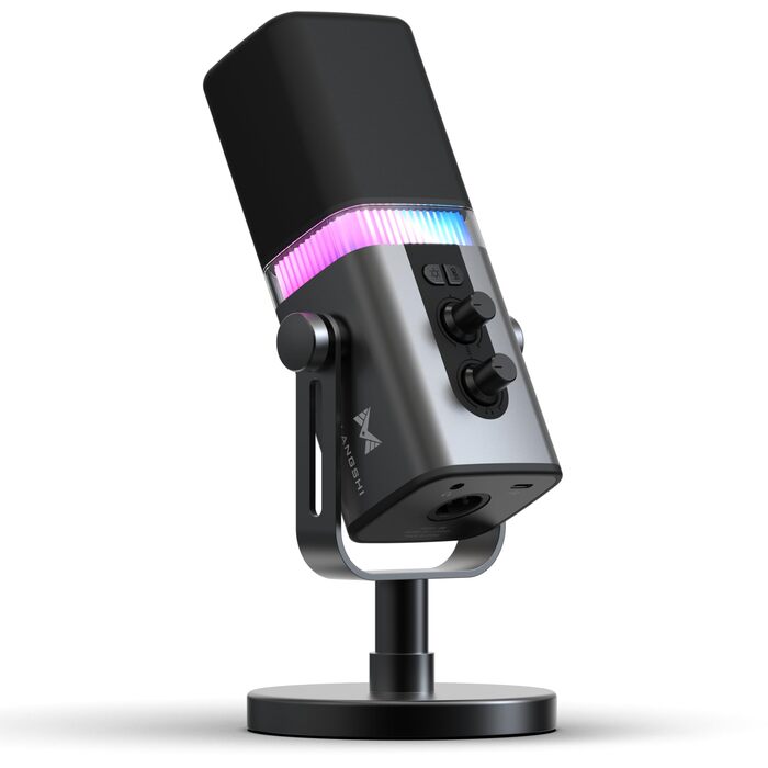 Професійний USB/XLR мікрофон Mailangshi для подкастів, стрімінгу та ігор з RGB підсвіткою та металевим корпусом