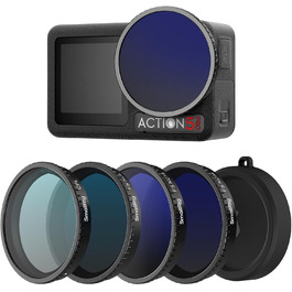 Набір фільтрів ND для DJI Osmo Action 4/5 Pro: CPL, ND8, ND16, ND32 + силіконовий ковпачок для об'єктива