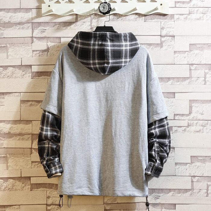 Спортивна кофта GURUNVANI Unisex 20wy801 з капюшоном, сіра (3XL)