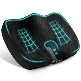 Подушка для сидіння Ainiv, ергономічна подушка з Memory Foam для офісного крісла, інвалідного візка, автомобіля. Чорна подушка для сидіння.