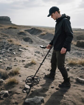 Металошукач професійний для дорослих Metalldetektor з 13'' водонепроникною котушкою DD, частота 19.23 кГц для пошуку срібла та золота, регульована балансування ґрунту, 3 режими пошуку, глибина виявлення 12''