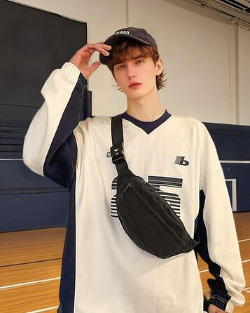 Поясна сумка чоловіча/жіноча водонепроникна для подорожей, фестивалів, спорту та міста (чорна)